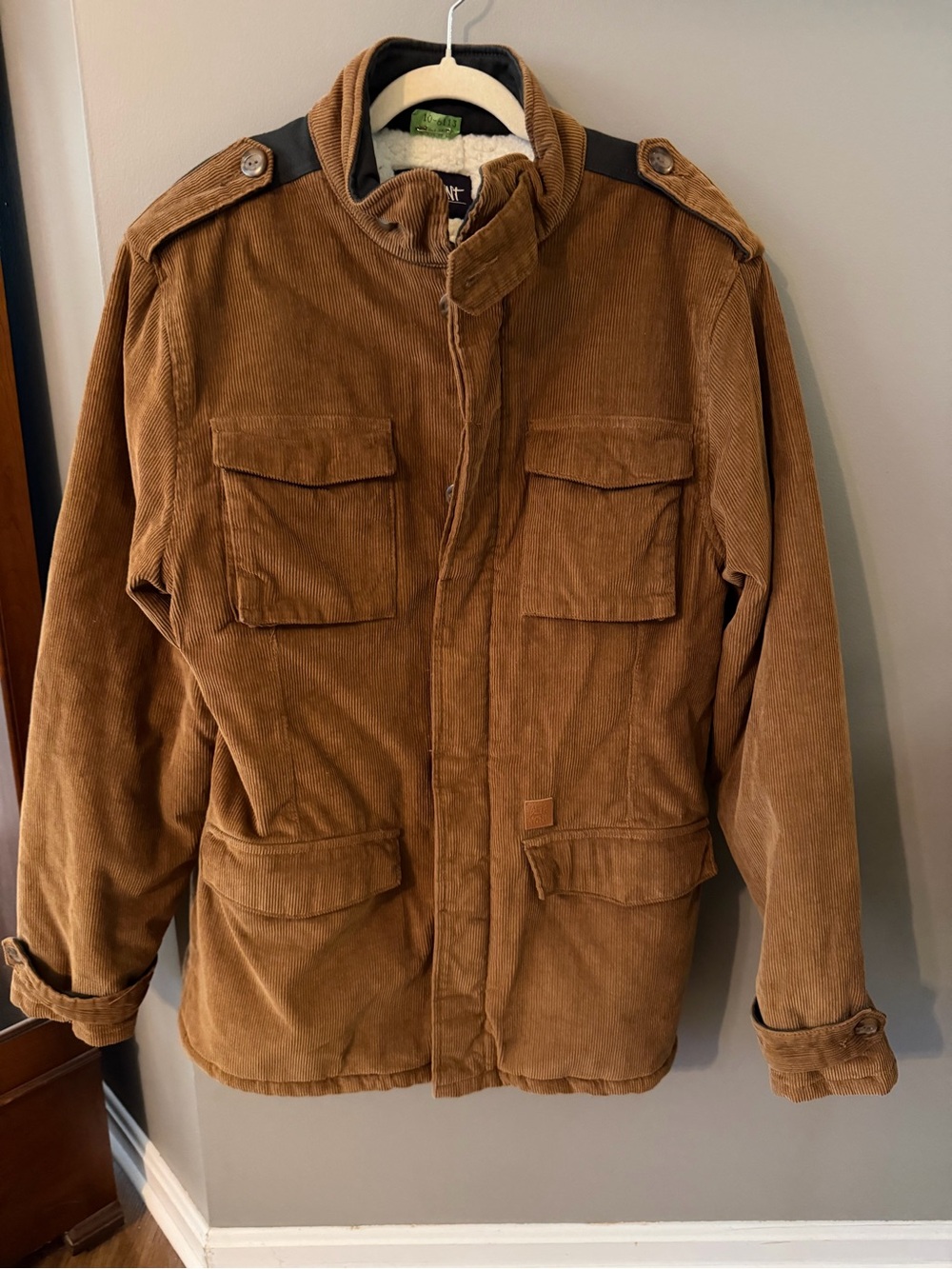 Altamont Men's Brown Corduroy Military Field Jacket. Large